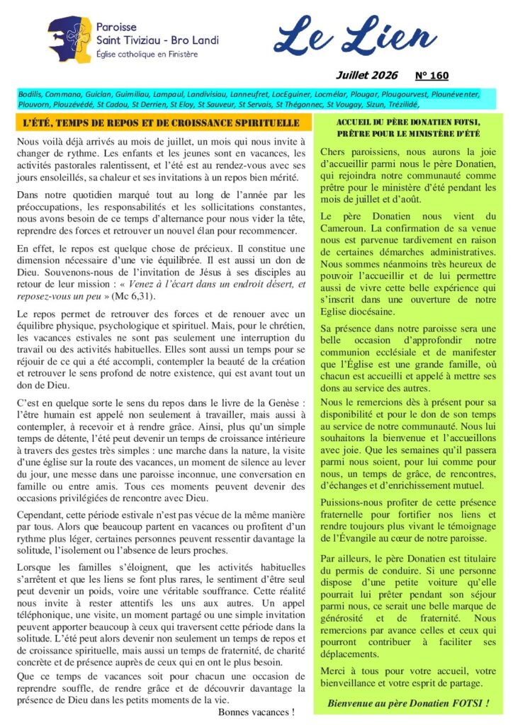 Le lien du mois de juillet est disponible, à télécharger