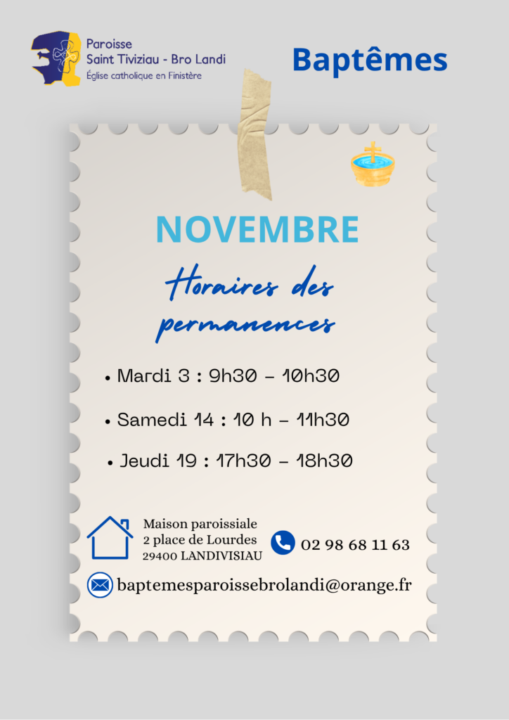 Horaires du mois de novembre