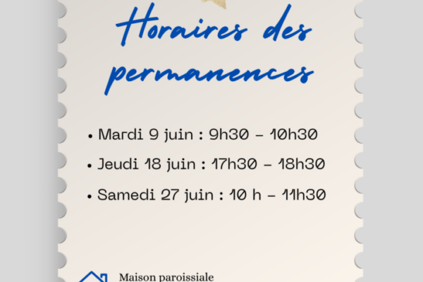 Baptêmes : horaires des permanences